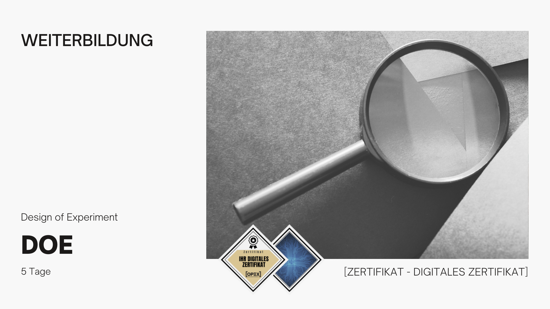 DoE - Design of Experiment | Seminar | Schulung | Training 1 DOE