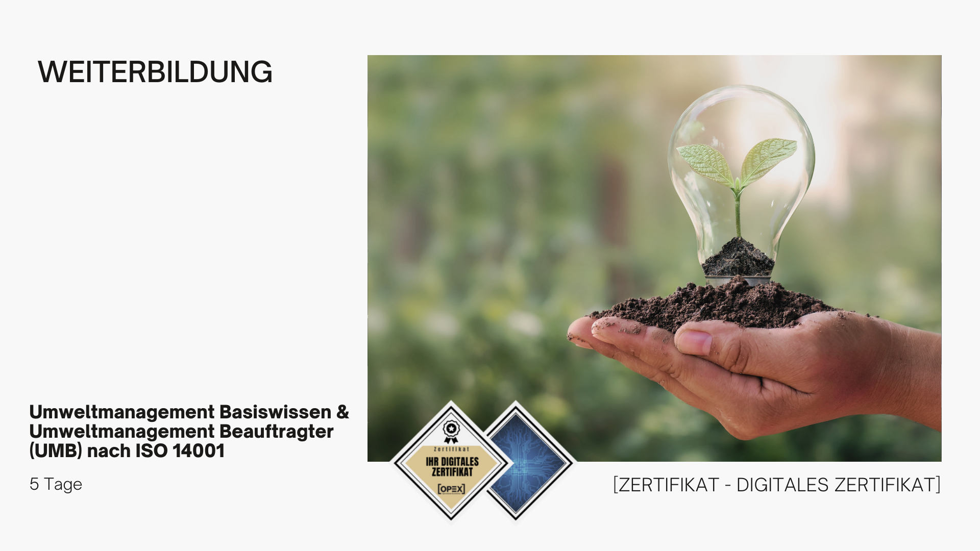 ISO 14001 Umweltmanagement - Basiswissen & UMB 1 ISO 14001 Umweltmanagement