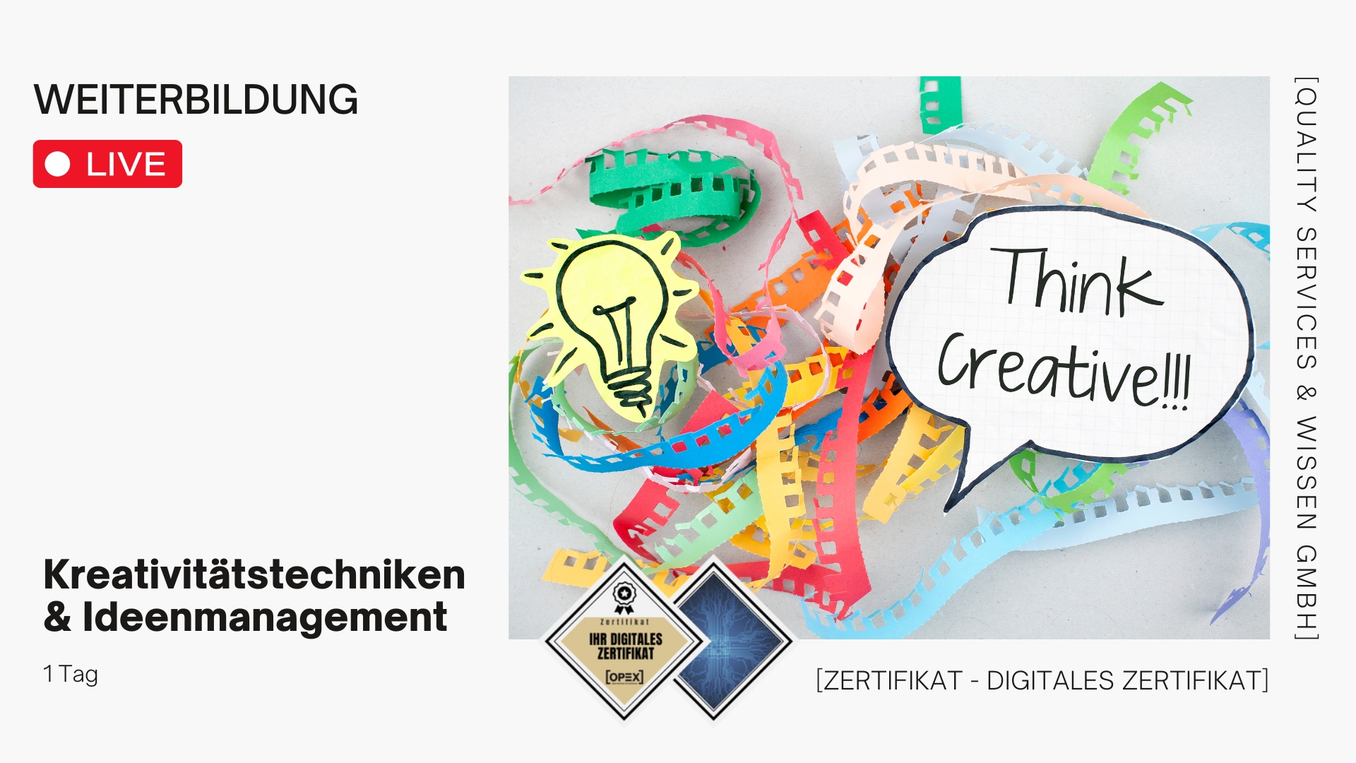 Kreativitätstechniken abseits vom 08/15-Brainstorming | Schulung | Training 1 Kreativitätstechniken & Ideenmanagement